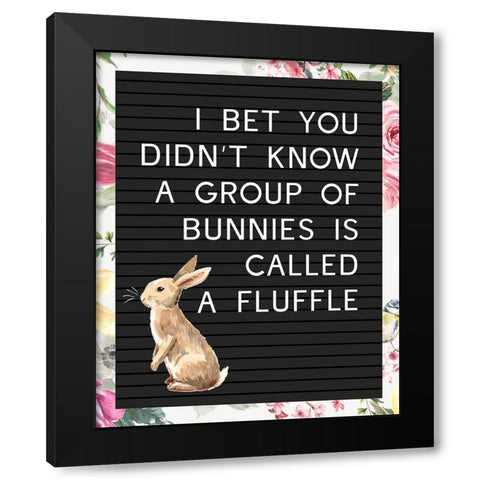 Fluffle Black Modern Wood Framed Art Print by Wieners, Valerie