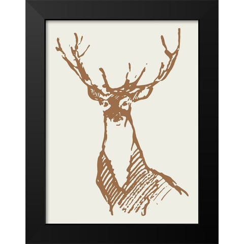 Natural Deer Black Modern Wood Framed Art Print by Wieners, Valerie