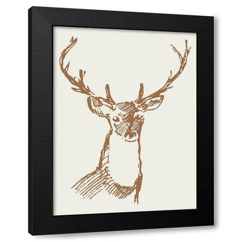Natural Deer II Black Modern Wood Framed Art Print with Double Matting by Wieners, Valerie