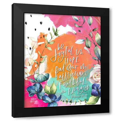 Be Joyful Black Modern Wood Framed Art Print with Double Matting by Wieners, Valerie