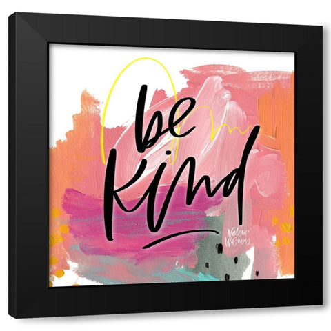 Be Kind Black Modern Wood Framed Art Print with Double Matting by Wieners, Valerie