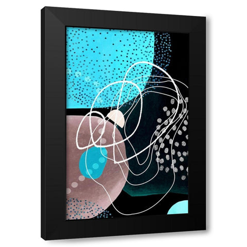 Blueberry Hill Black Modern Wood Framed Art Print by Burney, Yvonne Coleman