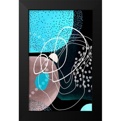 Blueberry Hill Black Modern Wood Framed Art Print by Burney, Yvonne Coleman