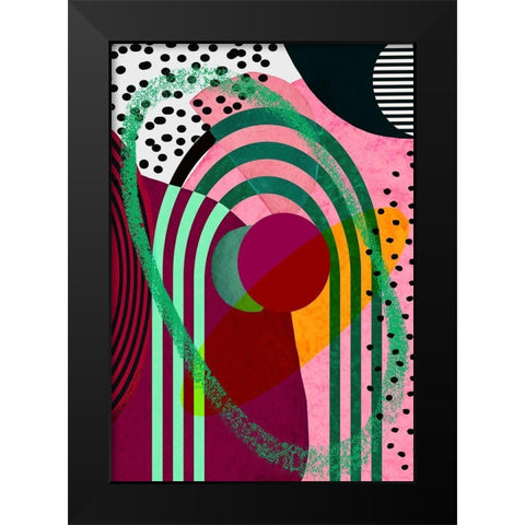 Splash of Color Black Modern Wood Framed Art Print by Burney, Yvonne Coleman