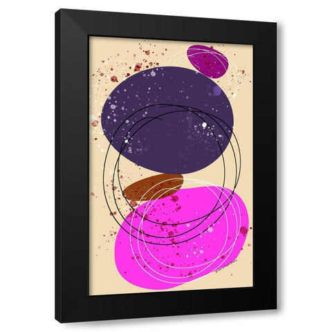 Hopscotch Black Modern Wood Framed Art Print with Double Matting by Burney, Yvonne Coleman