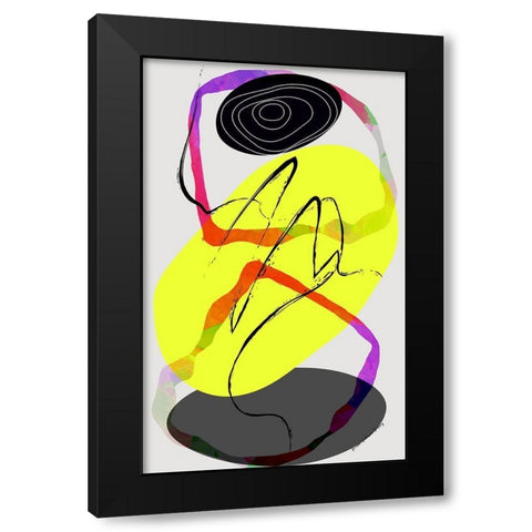 Banana Swirl Black Modern Wood Framed Art Print with Double Matting by Burney, Yvonne Coleman