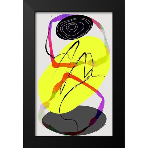 Banana Swirl Black Modern Wood Framed Art Print by Burney, Yvonne Coleman
