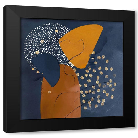 Blueberry Carmel Black Modern Wood Framed Art Print with Double Matting by Burney, Yvonne Coleman