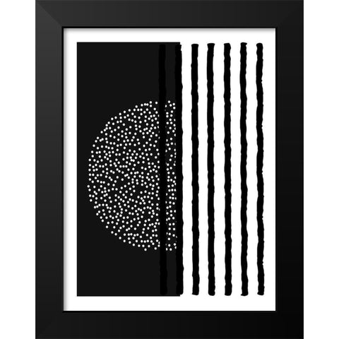 Chasing Dots Black Modern Wood Framed Art Print by Burney, Yvonne Coleman