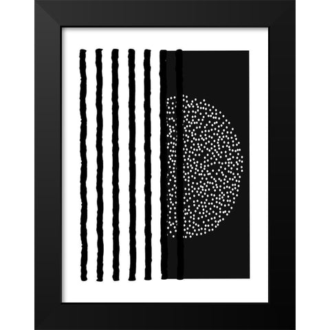 Chasing Dots II Black Modern Wood Framed Art Print by Burney, Yvonne Coleman