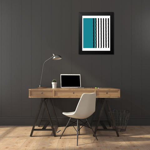 Water and Lines Black Modern Wood Framed Art Print by Burney, Yvonne Coleman