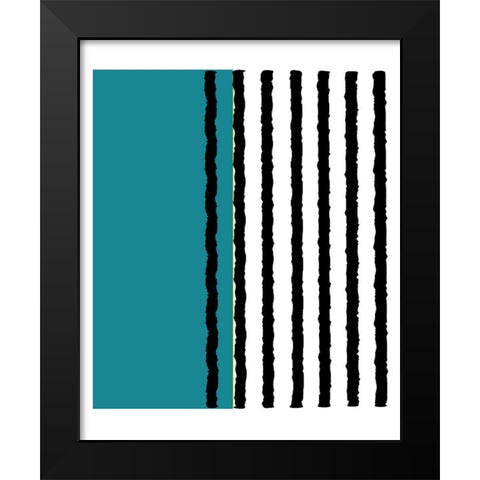 Water and Lines Black Modern Wood Framed Art Print by Burney, Yvonne Coleman