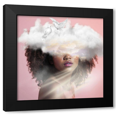Head in the Clouds Black Modern Wood Framed Art Print with Double Matting by Burney, Yvonne Coleman