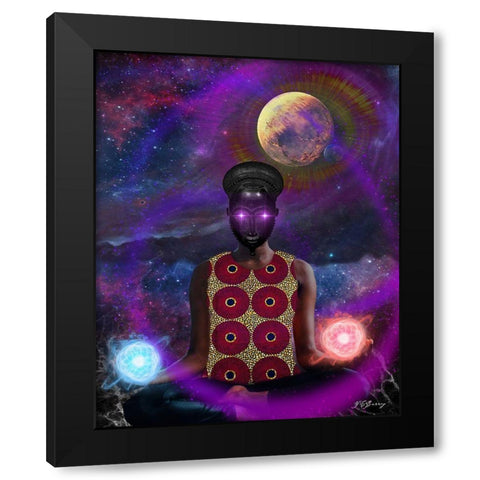 Meditation Black Modern Wood Framed Art Print by Burney, Yvonne Coleman
