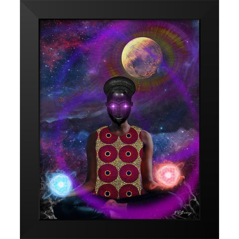 Meditation Black Modern Wood Framed Art Print by Burney, Yvonne Coleman