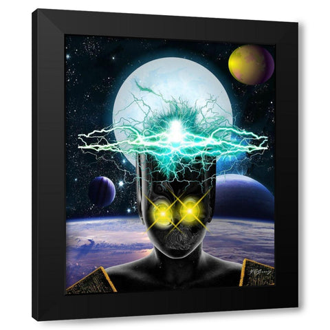High Energy Black Modern Wood Framed Art Print by Burney, Yvonne Coleman
