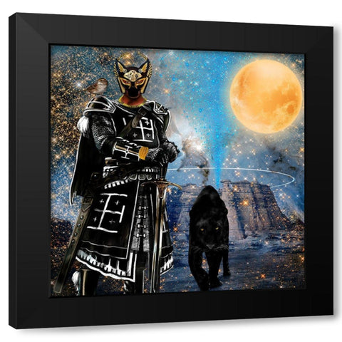 Egyptian Black Knight Black Modern Wood Framed Art Print with Double Matting by Burney, Yvonne Coleman