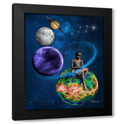 Earth Bound Black Modern Wood Framed Art Print by Burney, Yvonne Coleman