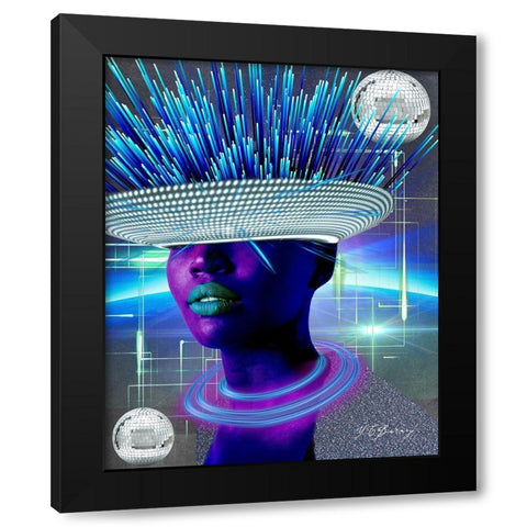 Warrior of Women Black Modern Wood Framed Art Print by Burney, Yvonne Coleman