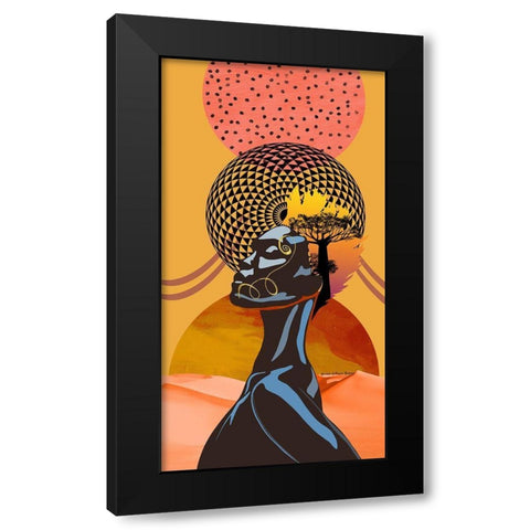 Standing Tall Black Modern Wood Framed Art Print by Burney, Yvonne Coleman