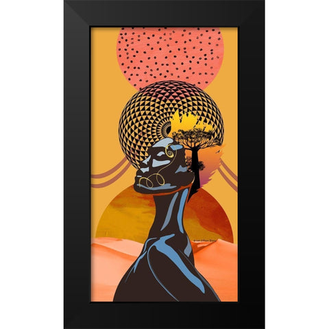 Standing Tall Black Modern Wood Framed Art Print by Burney, Yvonne Coleman