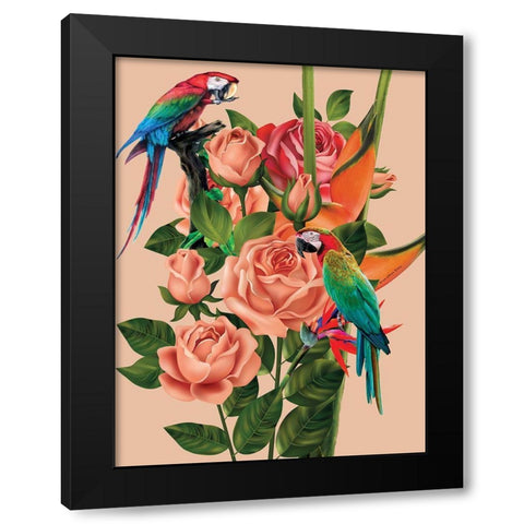 Bird of Paradise Black Modern Wood Framed Art Print with Double Matting by Burney, Yvonne Coleman
