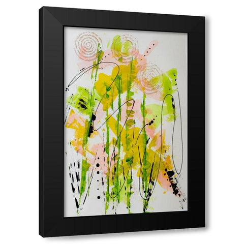 Spring Blush Black Modern Wood Framed Art Print with Double Matting by Burney, Yvonne Coleman