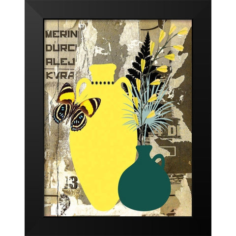 Garden Pots II Black Modern Wood Framed Art Print by Burney, Yvonne Coleman