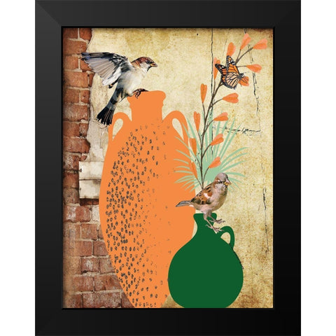 Garden Pots III Black Modern Wood Framed Art Print by Burney, Yvonne Coleman