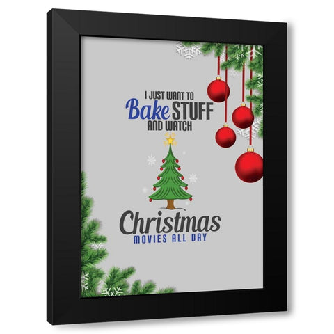 Bake Stuff Black Modern Wood Framed Art Print by Burney, Yvonne Coleman