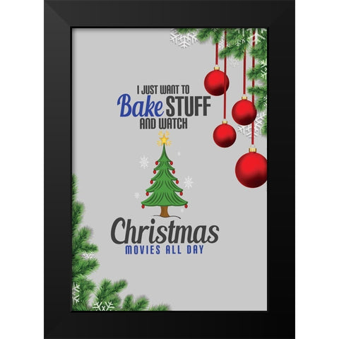 Bake Stuff Black Modern Wood Framed Art Print by Burney, Yvonne Coleman