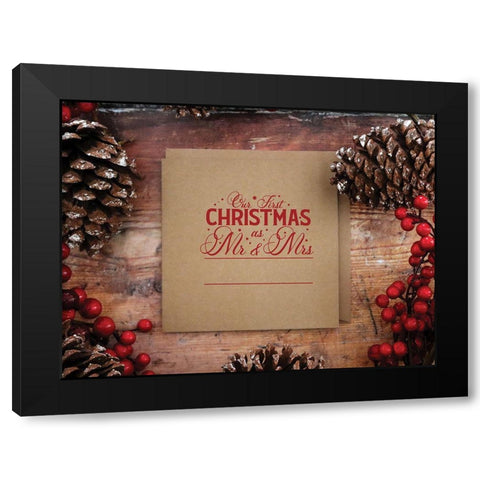 First Christmas Black Modern Wood Framed Art Print with Double Matting by Burney, Yvonne Coleman