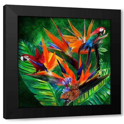 Jungle Boogie Black Modern Wood Framed Art Print with Double Matting by Burney, Yvonne Coleman