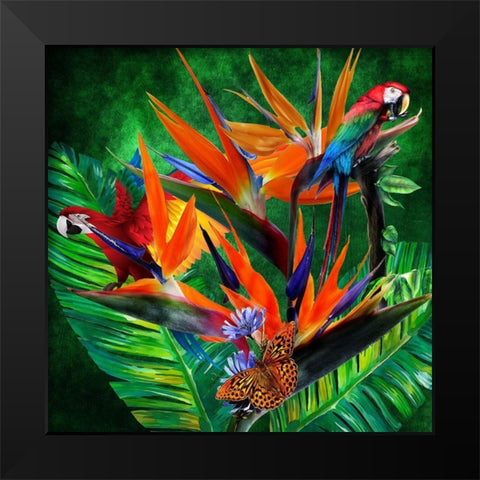 Jungle Boogie Black Modern Wood Framed Art Print by Burney, Yvonne Coleman