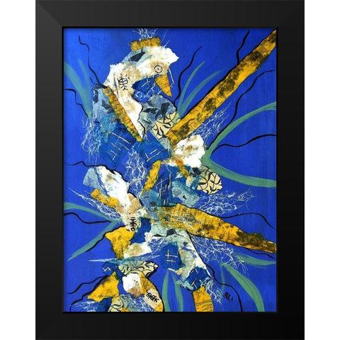 Blue Goose Black Modern Wood Framed Art Print by Burney, Yvonne Coleman