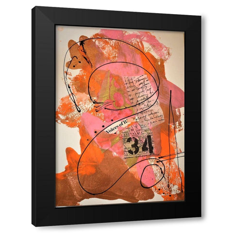 34 Voices Black Modern Wood Framed Art Print with Double Matting by Burney, Yvonne Coleman
