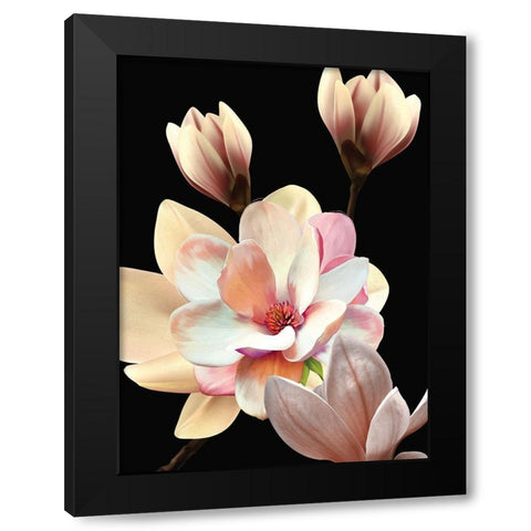 Garden Party Black Modern Wood Framed Art Print by Burney, Yvonne Coleman