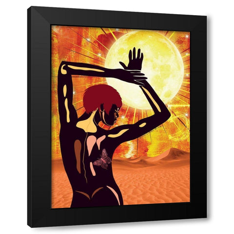 Feel the Heat Black Modern Wood Framed Art Print with Double Matting by Burney, Yvonne Coleman