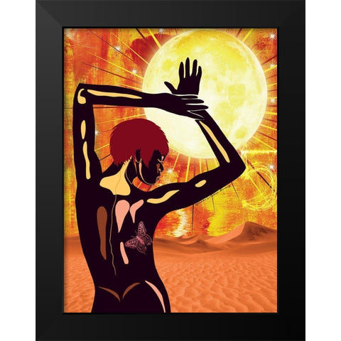 Feel the Heat Black Modern Wood Framed Art Print by Burney, Yvonne Coleman