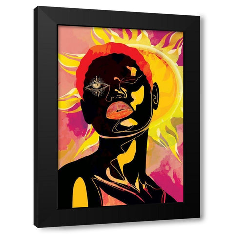 Ruled by the Sun Black Modern Wood Framed Art Print with Double Matting by Burney, Yvonne Coleman