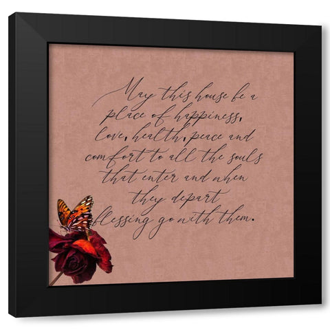 May This House Black Modern Wood Framed Art Print by Burney, Yvonne Coleman