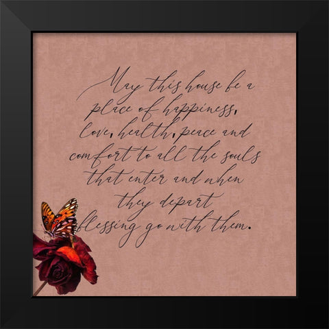 May This House Black Modern Wood Framed Art Print by Burney, Yvonne Coleman