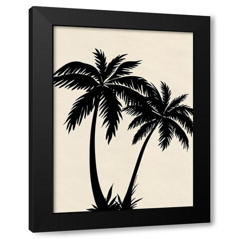 Palm Trees Black Modern Wood Framed Art Print by Burney, Yvonne Coleman