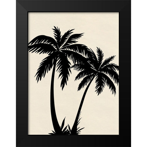 Palm Trees Black Modern Wood Framed Art Print by Burney, Yvonne Coleman
