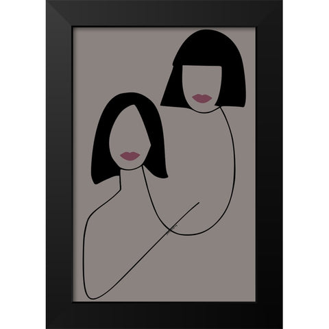 Glambition Black Modern Wood Framed Art Print by Burney, Yvonne Coleman