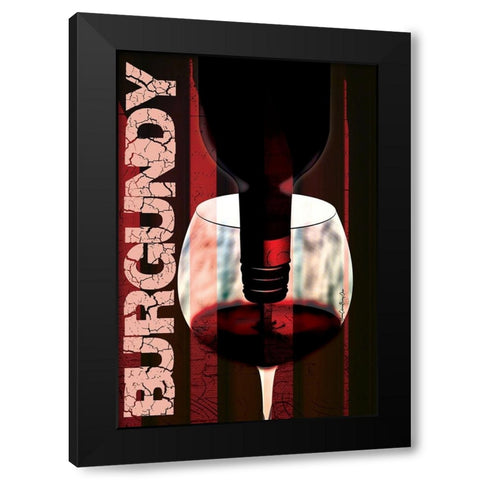 Burgundy Black Modern Wood Framed Art Print with Double Matting by Burney, Yvonne Coleman