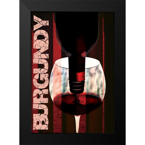 Burgundy Black Modern Wood Framed Art Print by Burney, Yvonne Coleman