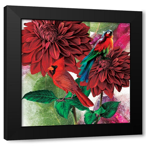 Red Velvet Black Modern Wood Framed Art Print by Burney, Yvonne Coleman