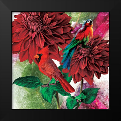 Red Velvet Black Modern Wood Framed Art Print by Burney, Yvonne Coleman