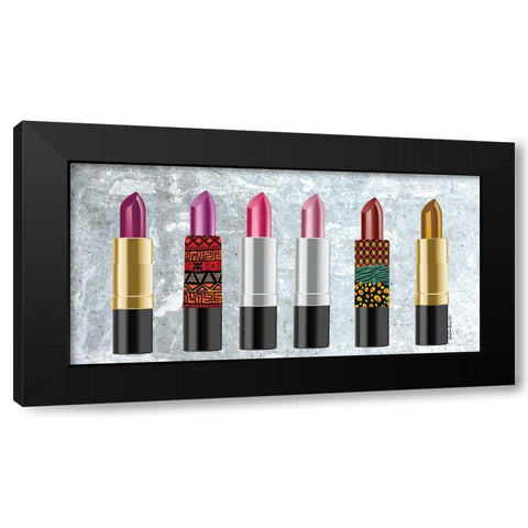 Lipstick Row Black Modern Wood Framed Art Print by Burney, Yvonne Coleman